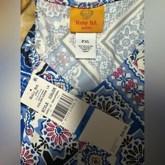 Ruby Rd. Multicolor Patterned Blouse - Picture 6 of 10